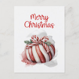 Cartão Postal De Festividades Merry Christmas Watercolor Candy Candy Candy Candy