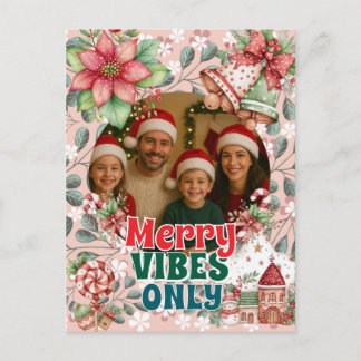 Cartão Postal De Festividades Merry Vibes Only – Funny Christmas Card
