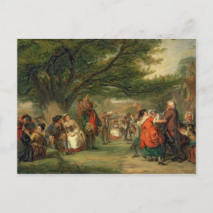 Cartão Postal De Festividades Merrymaking da vila