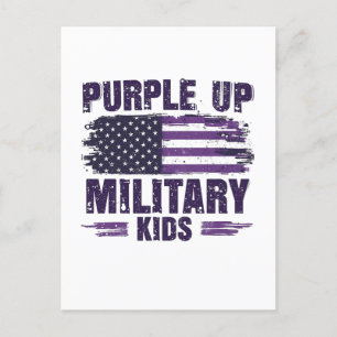 Cartão Postal De Festividades Mês de Awreness Militar Roxo