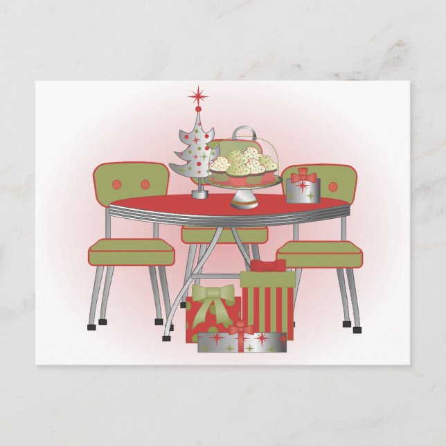 Cartão Postal De Festividades Mesa do Natal (Frente)