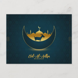 Cartão Postal De Festividades Mesquita Eid al Adha Mubarak Goat Crescent, Padrão