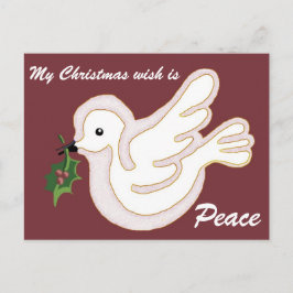 Cartão Postal De Festividades Meu desejo de Natal é Paz