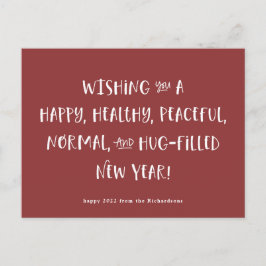 Cartão Postal De Festividades Meu desejo para 2022 | Feliz ano novo Vermelho Bri