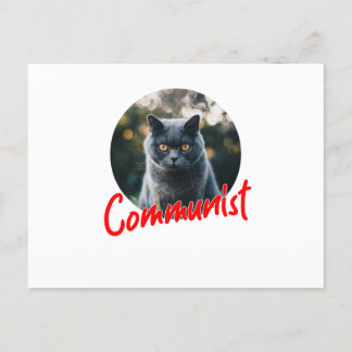 Cartão Postal De Festividades Meu gato é comunista