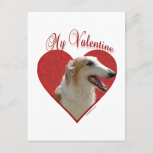 Cartão Postal De Festividades Meu Namorados Borzoi