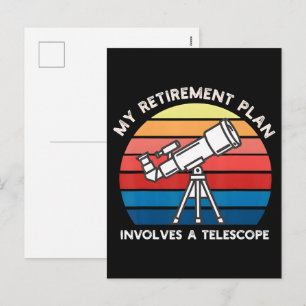 Cartão Postal De Festividades Meu Plano de Aposentadoria Envolve Um Telescópio
