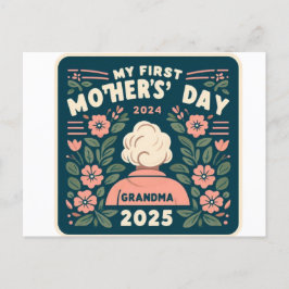Cartão Postal De Festividades Meu Primeiro Dia das Mães como Avó 2025 Lembrança