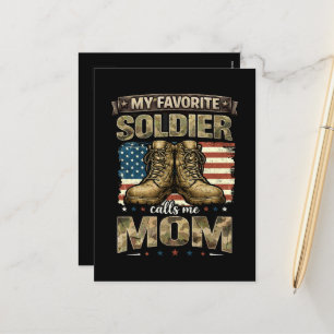Cartão Postal De Festividades Meu soldado favorito me chama de mãe