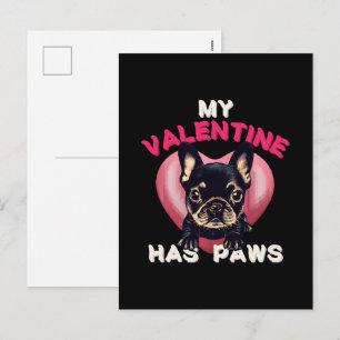 Cartão Postal De Festividades Meu Valentim tem Patas amante de cães
