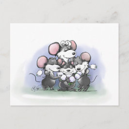 Cartão Postal De Festividades Mic, Mac e a ilustração feliz do Dia de as mães de