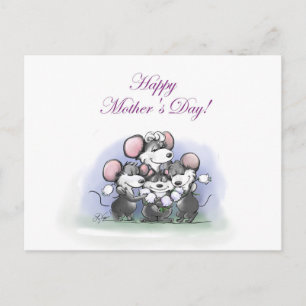 Cartão Postal De Festividades Mic, Mac e o Dia de as mães Feliz de Moe