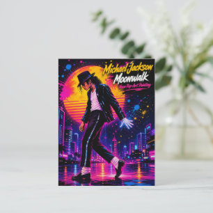 Cartão Postal De Festividades Michael Jackson Moonwalk Rei do Pop Tributo Retro