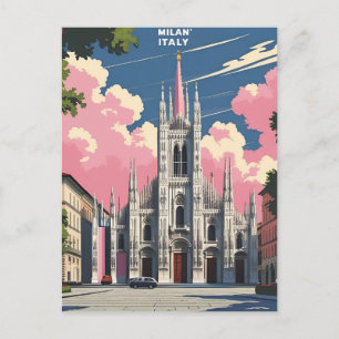 Cartão Postal De Festividades Milão Itália Viagem Arte – Catedral Duomo Cidade