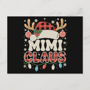 Cartão Postal De Festividades Mimi Claus Luzes de Natal Xmas em Xadrez Búfalo Ve