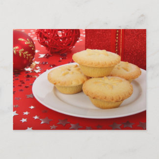 Cartão Postal De Festividades Mince Pies no Natal