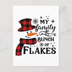 Cartão Postal De Festividades Minha família é um monte de Flakes Snowflake