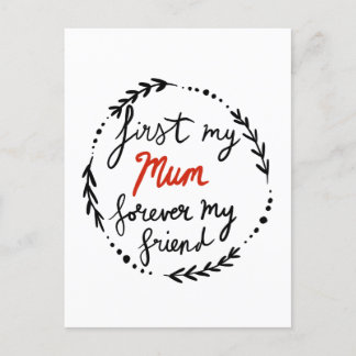 Cartão Postal De Festividades Minha mãe, minha amiga