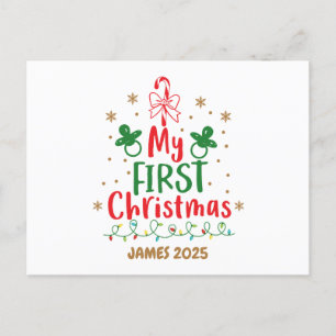 Cartão Postal De Festividades Minha Primeira Caneta De Natal