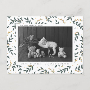 Cartão Postal De Festividades Minha primeira foto de Natal