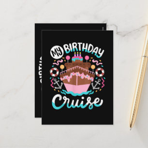 Cartão Postal De Festividades Minha Viagem de Cruzeiros de Aniversário