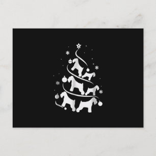 Cartão Postal De Festividades miniature schnauzer árvore de natal amante de cach