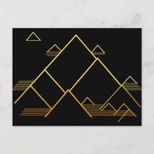 Cartão Postal De Festividades Minimalismo do Pico de Montanha