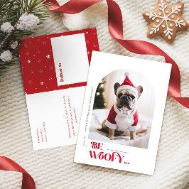 Cartão Postal De Festividades Minimalist Funny Dog Pet Arch Photo Christmas