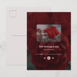Cartão Postal De Festividades Minimalist Red Music Player Valentine's Day