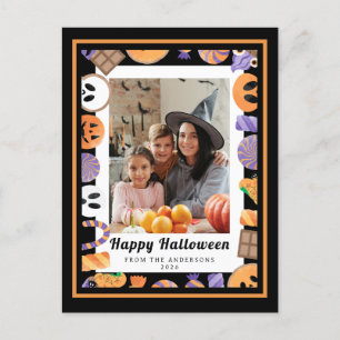 Cartão Postal De Festividades Mínimalista Moderno Spooky Feliz Halloween 1 Foto