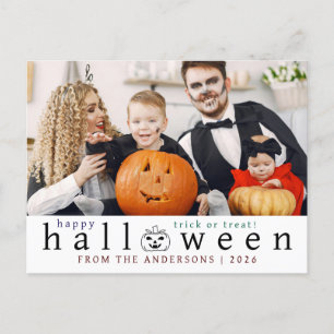Cartão Postal De Festividades Mínimalista Moderno Spooky Feliz Halloween 1 Foto
