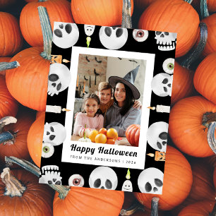 Cartão Postal De Festividades Mínimalista Moderno Spooky Feliz Halloween 1 Foto