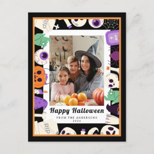Cartão Postal De Festividades Mínimalista Moderno Spooky Feliz Halloween 1 Foto