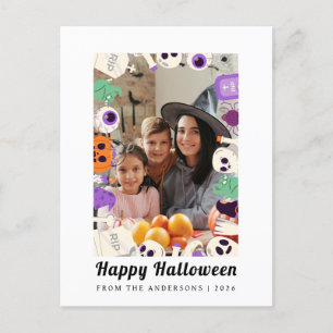 Cartão Postal De Festividades Mínimalista Moderno Spooky Feliz Halloween 1 Foto