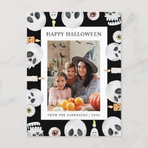 Cartão Postal De Festividades Mínimalista Moderno Spooky Feliz Halloween 1 Foto