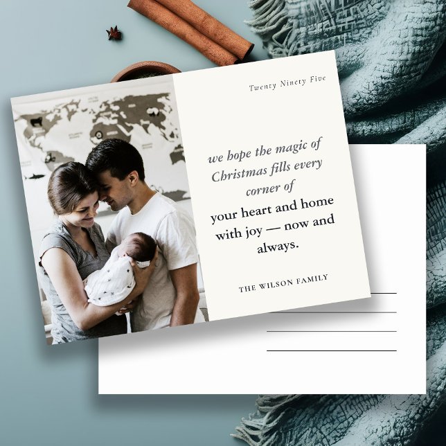 Cartão Postal De Festividades Mínimo 1 Foto: Preto e Espírito de Natal Branco (Criador carregado)