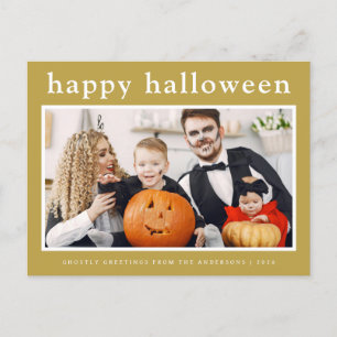 Cartão Postal De Festividades Mínimo de Feliz Halloween Family 1 Foto