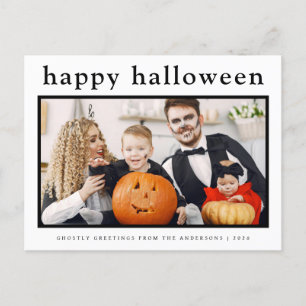Cartão Postal De Festividades Mínimo de Feliz Halloween Family 1 Foto