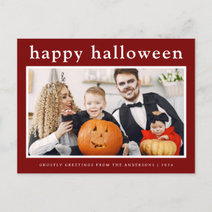 Cartão Postal De Festividades Mínimo de Feliz Halloween Family 1 Foto