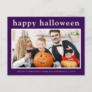 Cartão Postal De Festividades Mínimo de Feliz Halloween Family 1 Foto