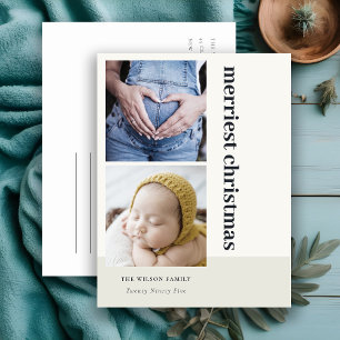 Cartão Postal De Festividades Mínimo Negrito 2 Foto Natal Preto Mais Merrista