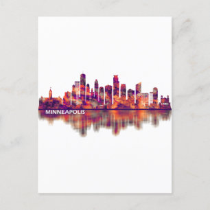 Cartão Postal De Festividades Minneapolis Minnesota Skyline