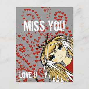 Cartão Postal De Festividades Miss You-Love U Namorados