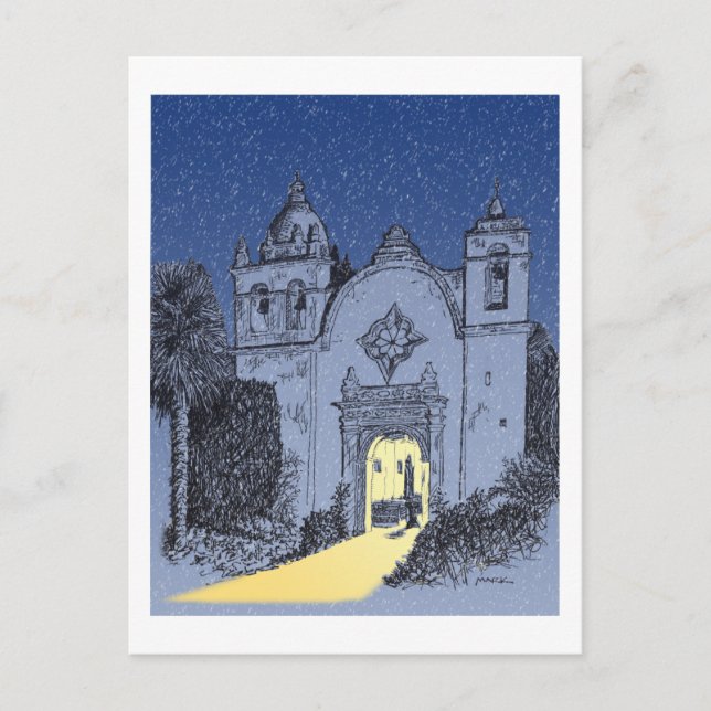 Cartão Postal De Festividades Missão de Carmel no Natal (Frente)