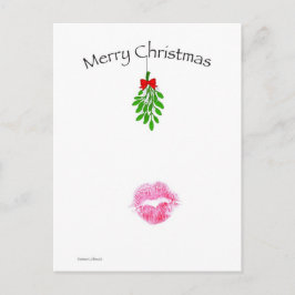 Cartão Postal De Festividades Mistura de Natal Beijo