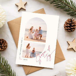 Cartão Postal De Festividades Modern Classic Arch Family Photo Christmas