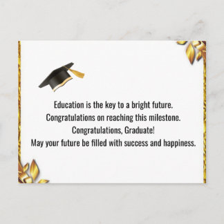 Cartão Postal De Festividades Modern Graduation Thank You Card Elegant Class of
