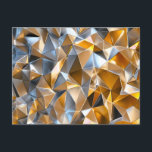 Cartão Postal De Festividades Modern Metallic Abstract Gold Silver Geometric<br><div class="desc">Faceted geometric shapes in shimmering gold and silver tones.</div>