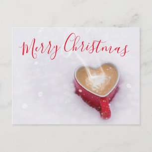 Cartão Postal De Festividades Modern Red Good Morning Merry Christmas