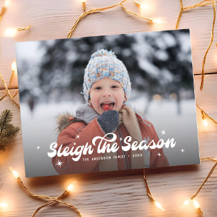 Cartão Postal De Festividades Modern Retro Suspira O Natal Da Época